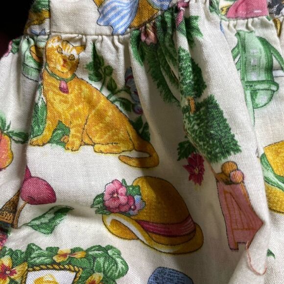 ALLISON ANN Vintage Baby Jumper One Piece Eyelet Cat Garden Print - Picture 3 of 10